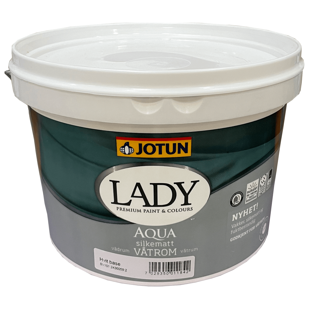 Maling til badeværelse: Guide til valg af maling til vådrum - jotun lady aqua silkematt v trom